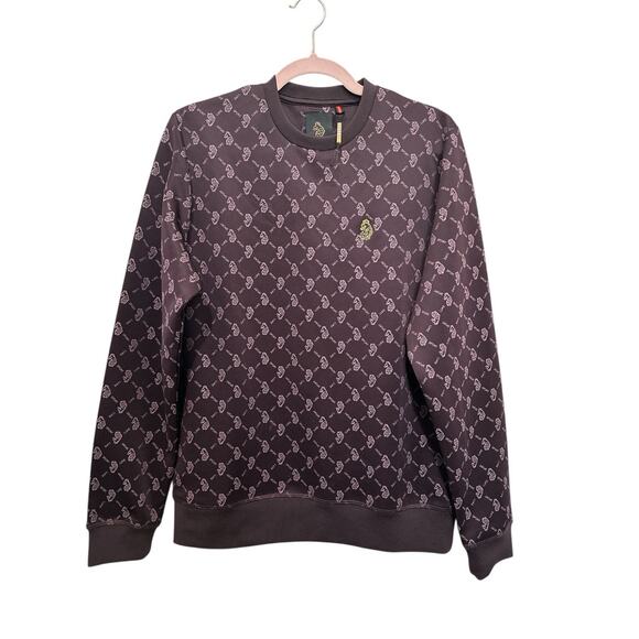 Luke Sport Gazzas Tears Regular Fit Long Sleeve Sweatshirt - Merlot Size M - Picture 4 of 7